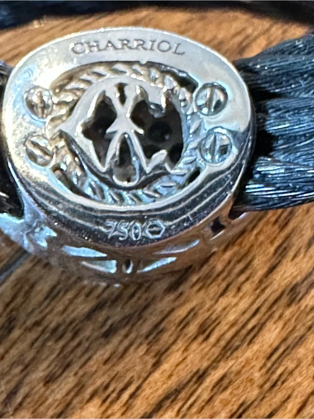 Charriol Diamond / 18K Gold Black Steel Ring